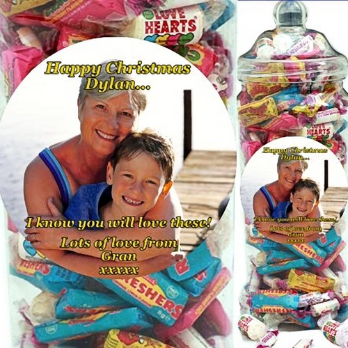 Image of It's A Foot Of Sweets! Jumbo Personalised Jar Of Swizzels Sweetshop Retro Classics